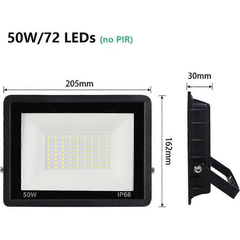 Projecteur RGB 10-100 W, étanche IP66, résistant à la poussière et à haute luminosité pour jardin extérieur (1/5)