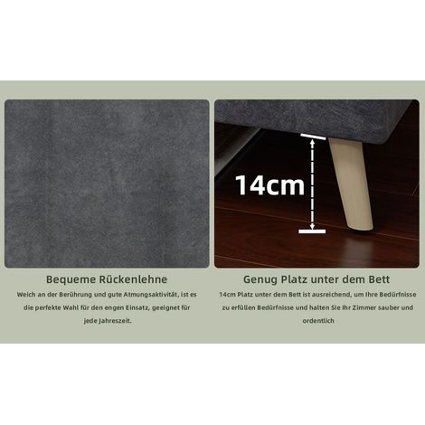 Cadre de lit minimaliste 90×200cm gris velours hollandais,base basse,design moderne,sans levage gaz,tête ni matelas (1/5)