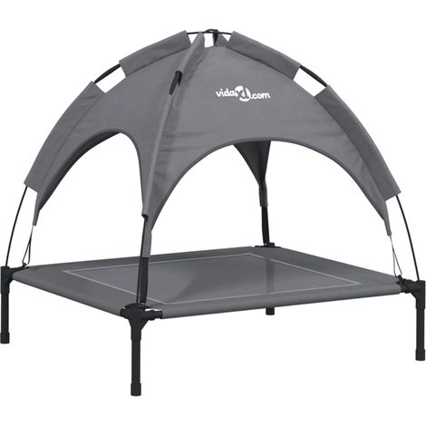 Lit pour chien avec auvent anthracite tissu Oxford et acier (1/5)