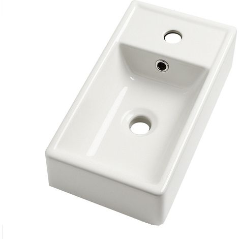 Waschbecken Apollo 40 x 22 cm - Weiß - Waschbecken für Brunnenmö (1/2)