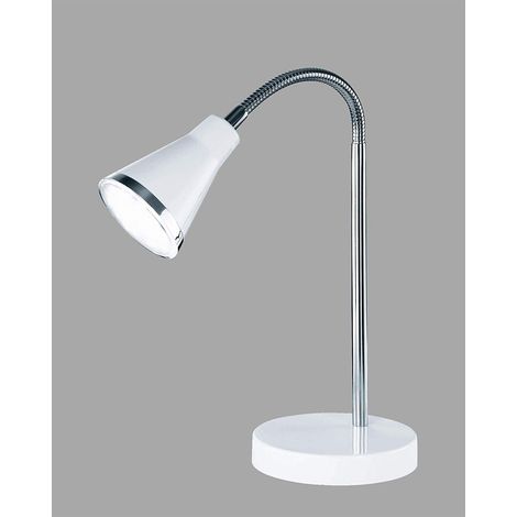 Moderne flexible LED Schreibtischleuchte ARRAS 1 flammig Kunststoff in weiß (1/5)