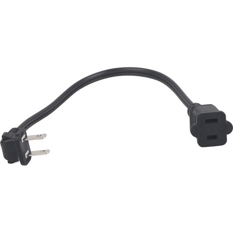 Câble prolongateur NEMA 1‑15P vers 1‑15R 13A 125V 0,32m, fiche US renforcée élargie pour prise électrique (1/5)