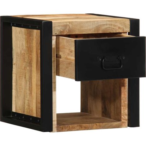 Table de chevet Cabinet de chevet Table de nuit 40x35x40 cm bois brut massif de manguier (1/5)