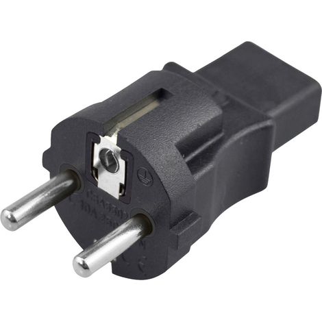 TRU COMPONENTS Adapter Schutzkontakt-Stecker - Kaltgeräte-Buchse C13 Gesamtpolzahl: 2 + PE Schwarz (1/4)