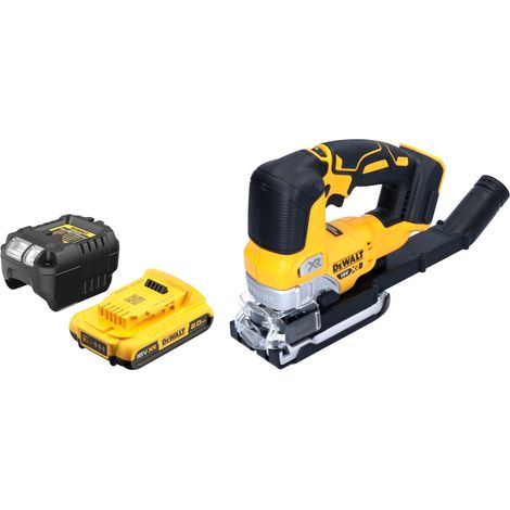Seghetto alternativo a pendolo a batteria DeWalt DCS 334 D1 18 V senza spazzole + 1x batteria ricaricabile 2,0 Ah + caricatore