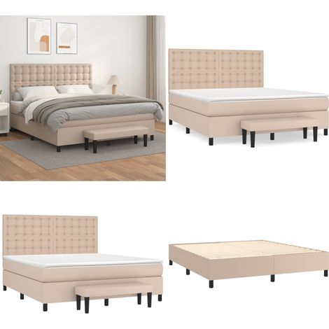 Sommier à lattes de lit avec matelas Cappuccino 160x200 cm - Sommier à lattes - Matelas ensaché (1/5)
