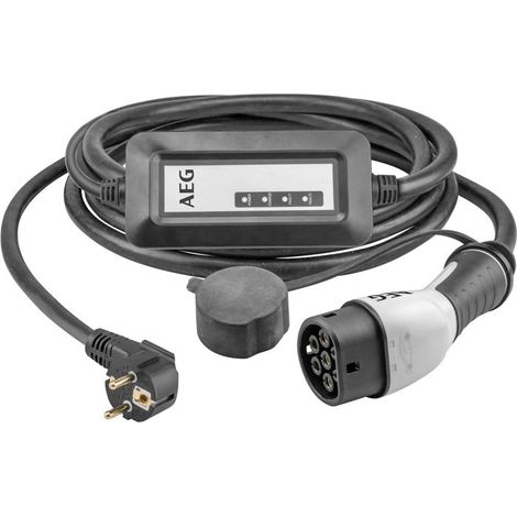 Ladegerät für Elektro- und Hybridfahrzeuge - AEG - Typ 2 - einphasig, 16A, 230V AC - 230V Eurostecker - L: 5m. (1/5)