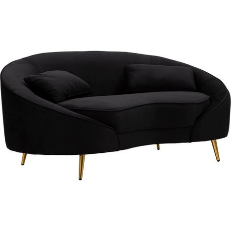 DIVANETTO 2 POSTI OSLO C/CUSCINI NERO CM 148X84X68 (1/5)