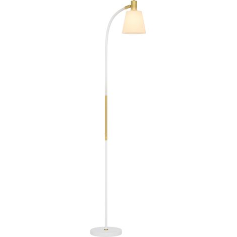 Lampe sur pied LED, hauteur réglable et abat-jour 49x21x127-160 cm blanc et or