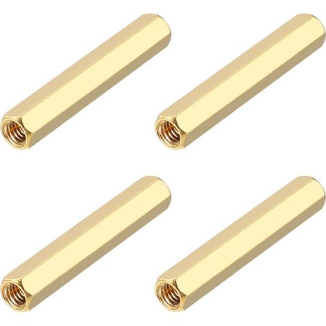 4PCS Écrou De Raccordement Hexagonal Longue, M5x40mm En Laiton Filetage Femelle Entretoises Hexagonales Écrous D'Espacement Vis Pour PCB Carte Mère Circuit Imprimé(Ton Or) (1/5)