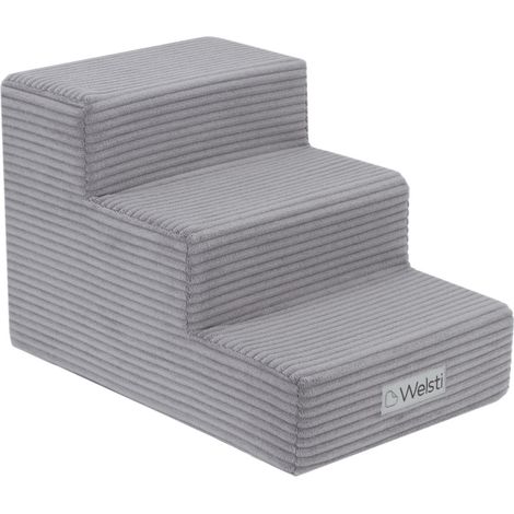 Welsti Hundetreppe 30cm 3 Stufen grau Cord