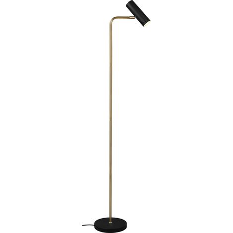 Lampadaire, 1xGU10, max.5,0 W Corps: Métal, Laiton mat L:23,0cm, H:151,0cm, P:39,0cm Interrupteur,IP20,Sans illuminant (1/5)
