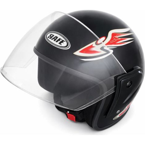 Helm mit Visier für Motorrad, Roller, ATV - Größe M/L, schwarz-metallic