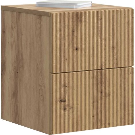 Maison Exclusive - Mobiletto da notte a muro con cassetto 2 pcs Rovere Artigianale