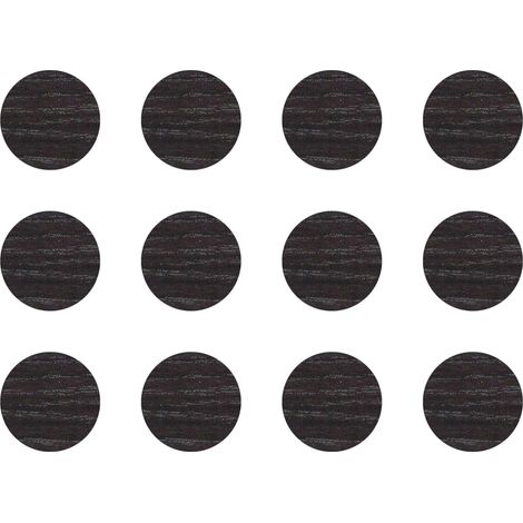 12x Cache vis adhésif autocollant diamètre 40mm protection bouchon trou obturateur meuble table chaise maison, Chêne anthracite