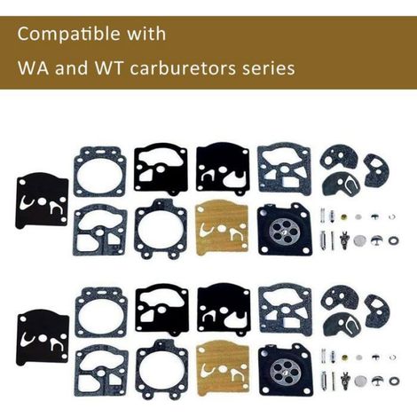 Kit Réparation Carburateur - Membrane Carburateur - Compatible Walbro WA WT - Pour Tronçonneuse Débroussailleuse Echo Stihl Husqvarna - Lot De 2 (1/5)