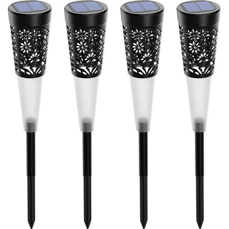 Lampes solaires d'extérieur ajourées, étanchéité IP55, 4 pièces, batterie 600 mAh (blanc) (1/5)