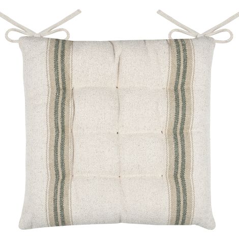 Galette de chaise  -  - Effet tapissier d'antan Vert 40x40 cm