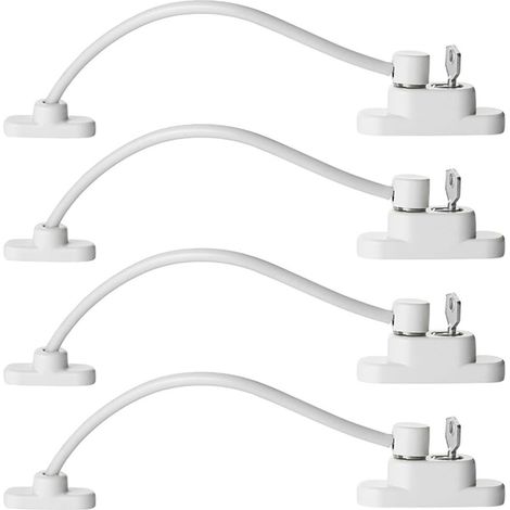 Lot de 4 entrebâilleurs de fenêtre pour fenêtres en UPVC, serrure de fenêtre de qualité supérieure, protection professionnelle pour enfants avec vis, clés, verrous de fenêtre durables pour la sécurité