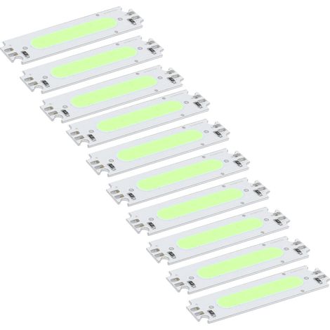 Bande lumineuse longue composée de 10 puces LED COB, 12 V, 2 W, pour éclairage automobile, lumière verte (1/5)