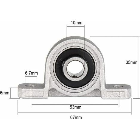 Pillow block ball bearings – 4 pieces, 10 mm bore, self-adjusting flange mounting, pillow block bearings