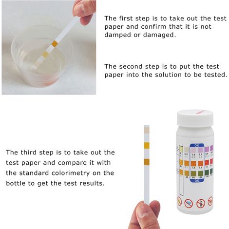 Packung mit Brausetabletten für Schwimmbäder, Reinigungstabletten mit schwimmendem Spender und pH-Teststreifen. (1/5)