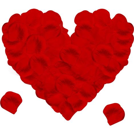 1200 pétales de rose en soie, roses rouges artificielles, sans goût, couleurs inaltérables, pour une ambiance romantique, un anniversaire de mariage ou toute autre occasion spéciale. (1/5)