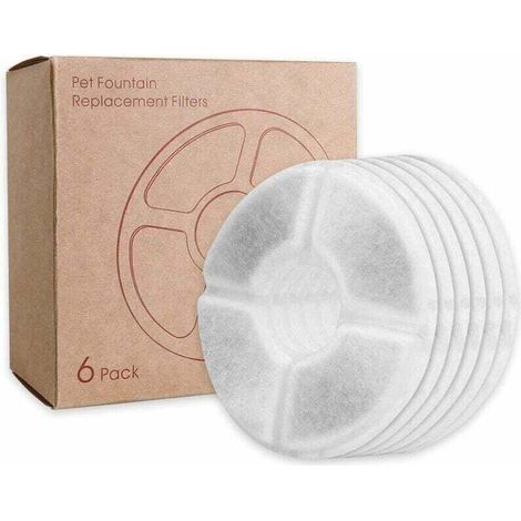 Filtre pour fontaine à eau pour chat, filtre triple action pour fontaine à eau de 2 à 2,5 L (lot de 6)-Crezuo