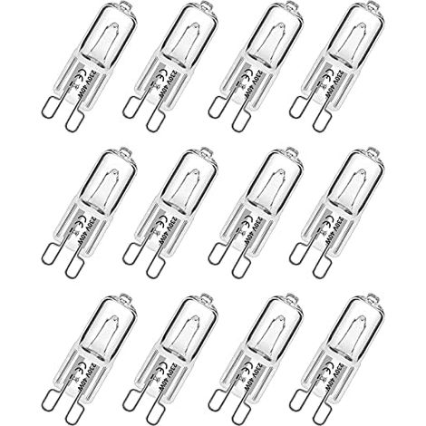 G9 40w 230V Dimmable Blanc Chaud, Ampoule Halogène G9 Tolérance de 300°C, Ampoule Four G9 Pour Four Micro-ondes Cuisinière Plafonniers, Lot de 12 (1/5)