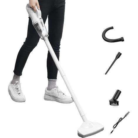 Générique Portable Vacuum for Car, 12000Pa Cordless Handheld Cleaner, Built-in LED Light, High-Speed Suction Motor, Lightweight Compact Design, for Home Auto Cleaning, 14.84x4.72x3.5 inches (1/5)