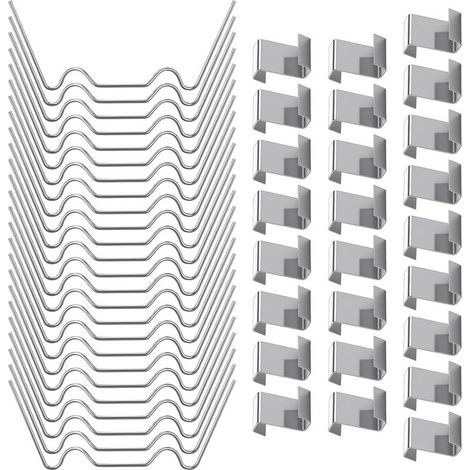50 pièces de Vitrage pour Serre, 25 Clips Z et W Clip de Fixation pour Vitrage Clip pour Verre de Serres en Acier Inoxydable, Résistants aux Intempéries Pinces Accessoires de Serre (1/5)