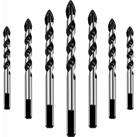 Jeu de 7 forets pour carrelage, verre, béton, pierre, brique, carrelage, céramique et miroirs (3mm 4mm 5mm 6mm 8mm 10mm 12mm)-LIAIKI (1/5)
