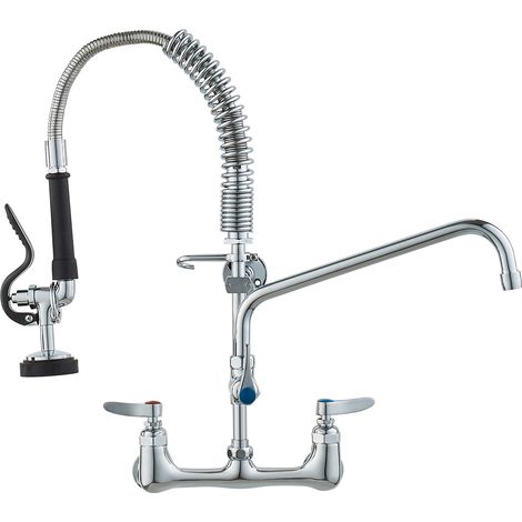 Mophorn – Robinet de cuisine mural avec pulvérisateur haute pression – Hauteur 530 mm – Bec pivotant 305 mm – Entraxe 203 mm – Laiton