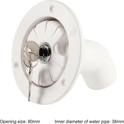 Capuchon verrouillable d'entrée d'eau par gravité avec serrure, filtre de trappe pour camping-car, bateau, caravane, remorque (1/5)