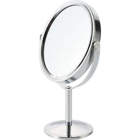 Make-up-Spiegel mit vergrößerndem Fach, doppelseitig und 360° drehbar, geeignet für Make-up im Salon, Rasur und Gesichtspflege (1/5)