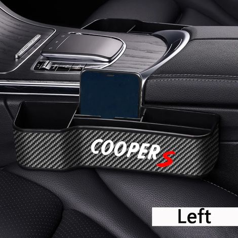 (à gauche) Organisateur de siège en fibre de carbone avec chargeur sans fil pour Mini Cooper R55 R56 R60 R61 F55 F56 F60 Cooper One S JCW (1/5)