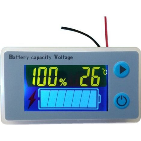 Alarm plus probe Multifunction Voltmeter 10-100V LCD Battery Capacity with Temperature Display (1/4)