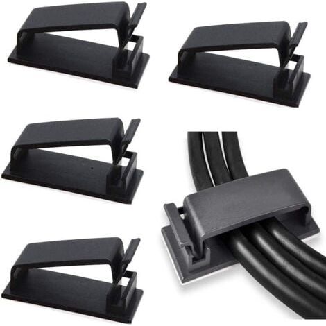 Kabelmanagement, 50 Stück selbstklebende Kabelclips für elektrische Drahtorganizer für Ethernet-Kabel und Kabelmanagementsystem für Fernseher, PC, Laptop, Büro (1/5)