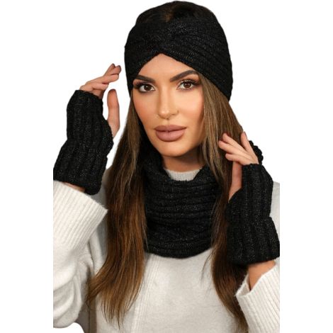 Conjunto de diadema con tubo, material brillante, color: negro, Kamea-Boogi (1/3)