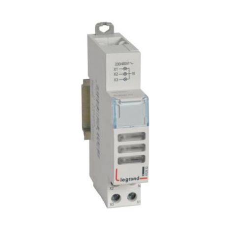 Voyant à LED CX³ triple 230V à 400V - blanc - 1 module - LEGRAND