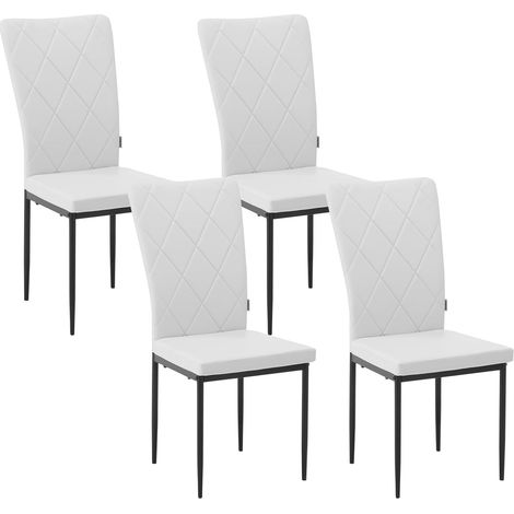 WOLTU Juego de 4 sillas de comedor de piel sintética, sillas de cocina modernas con respaldo alto, color blanco (1/5)