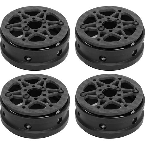 4 Pièces Jantes 1,9 Pouces en Fibre de Carbone pour RC Crawler Axial SCX10, Gelande II, Finder 2 - Design Étoile Hexagonale (1/5)