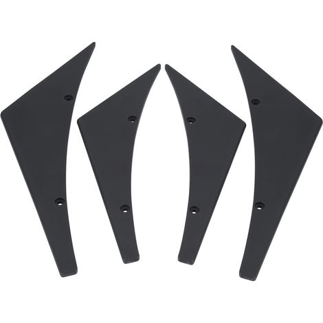 4-teiliger universeller schwarzer Frontstoßstangen-Lippenspoiler, Karosseriespoiler mit Canard-Finnen (1/5)
