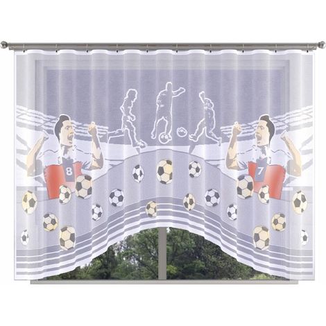 LEWANDOWSKI Kindergardine mit Fußballmotiv, 300 x 150 cm