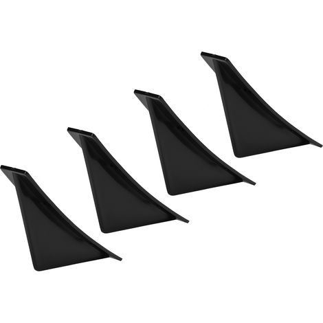 4 diffuseurs de pare-chocs arrière en ABS noir brillant incurvé, aileron de requin universel pour voiture (1/5)