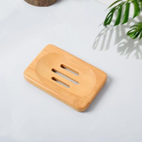 Porte Savon en Bambou Naturel - Support pour Salle de Bain, Repose Savon Solide, Éponges et Plus (1/5)