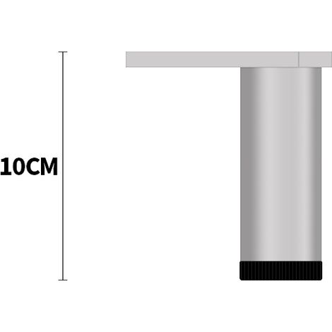 TAISHENGDA-Pieds de meuble réglables en aluminium, pieds pour meuble cuisine salle de bain hauteur 10 cm,paquet de 4 pièces (1/4)