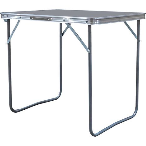 Aga Campingtisch klappbar Gartentisch 70x50x60 cm – Aluminium-Klapptisch mit MDF-Platte & Tragegriff – stabil, wetterfest & kompakt – für Camping, Garten & Reisen Grau (1/5)
