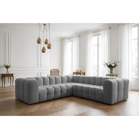 Ecksofa Designersofa SOLVIE XS in Stoff Tiffani Grau Seite Universal (1/3)