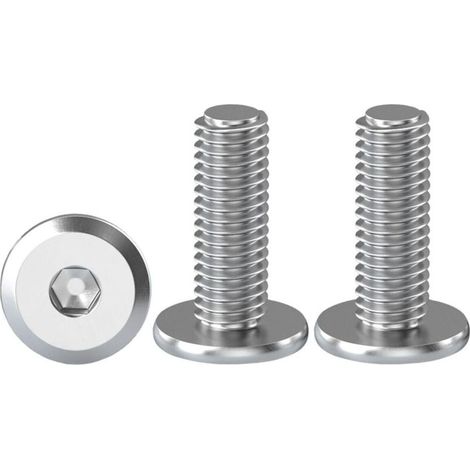 20 Pièces Vis à Tête Plate Hexagonale Creuse M6 x 20 mm Boulons à Tête Plate en Acier Inoxydable A2 V2A Vis à Tête Cylindrique à Bride Boulons Allen (1/5)